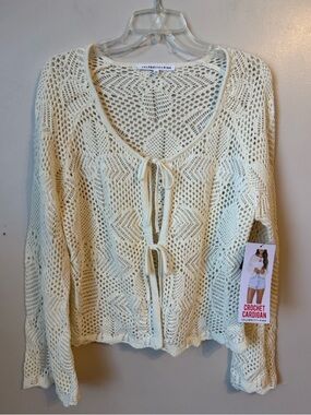 NWT Crochet cardigan Cream Size XL